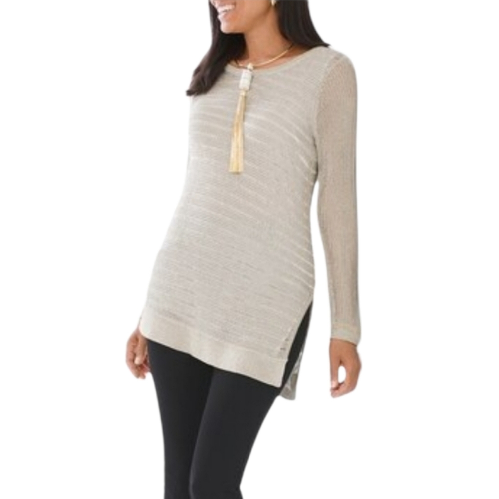 NWT CHICO'S GOLD SWEATER LONG SLEEVES SIZE M